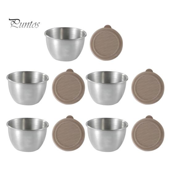 Reusable Dressing Containers for Work Stainless Steel Sauce Cup with Silicone Lid, Small Easy Clean Kids Condiment Container, Dipping Bowl Travel And
