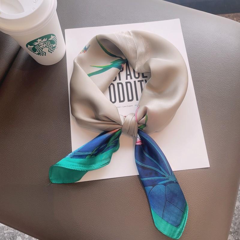 Modenäsduk Halsdukar Kvinnor Fyrkantiga Hradband Små Sjalar Wraps Sacrfs 70x70cm