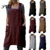 Washable Cooking Apron Solid Color Crisscross Back with Pockets Garden Fine Workmanship Baking Accessories