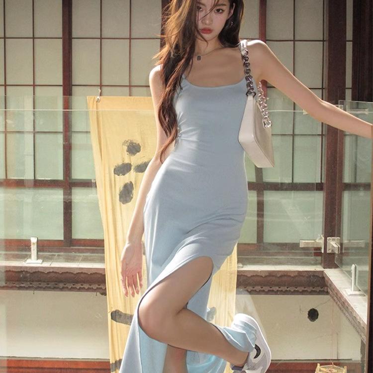 European and American style hip-wrapped dress female Spice Girl sexy backless 2026 summer new medium and long dress slim suspender skirt female