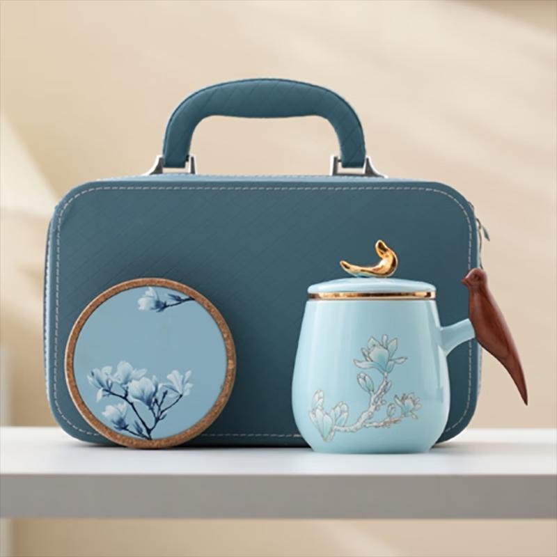 

Magnolia Blossom Ceramic Tea Infuser Cup Set