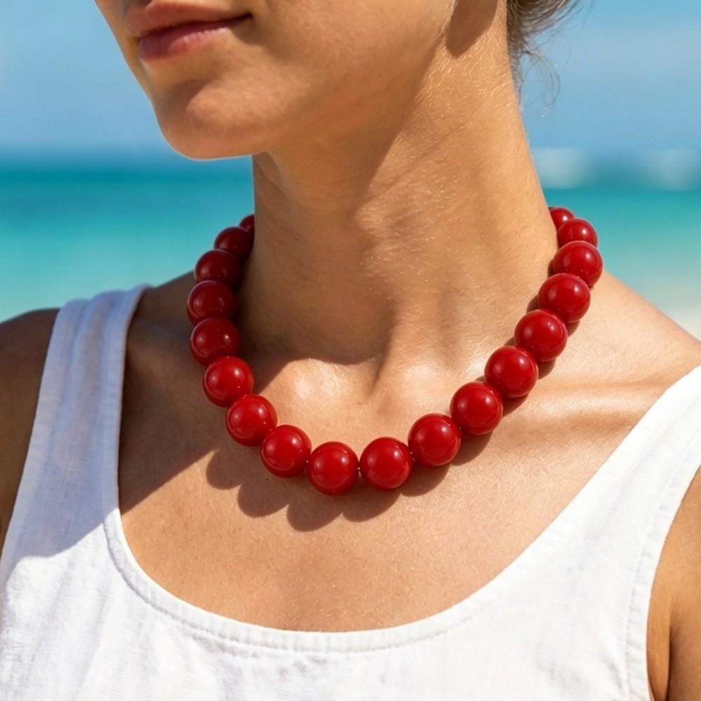 Colorful Beads Beaded Necklace Bohemian Style Pendant Jewelry Party Accessory