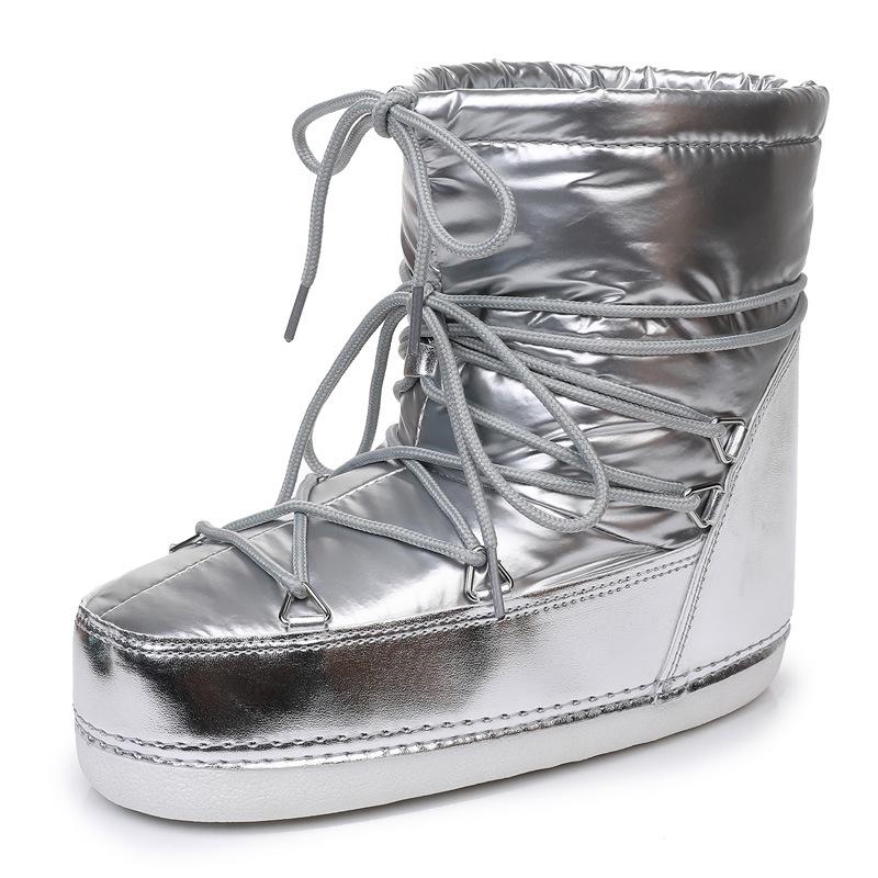 Cizme spațiale impermeabile antiderapante pentru export european 2025: Cizme de zăpadă noi, groase, călduroase, cu tub scurt