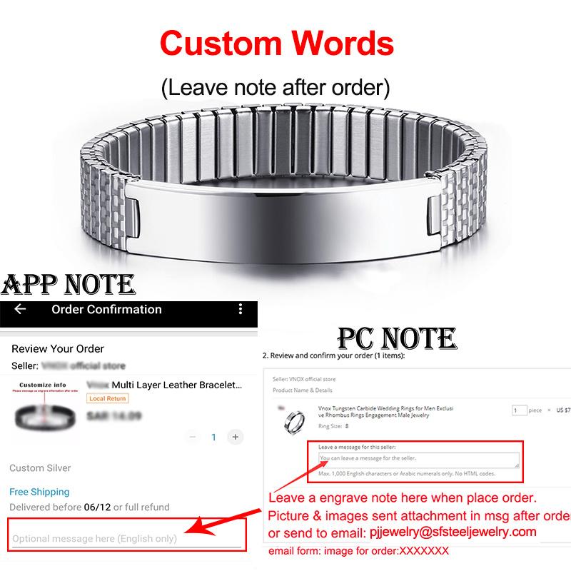 Men Women Personalize Engrave Name Image Stretch Bracelet with Elastic Stainless Steel Band Custom Bangles Unisex Jewelry
