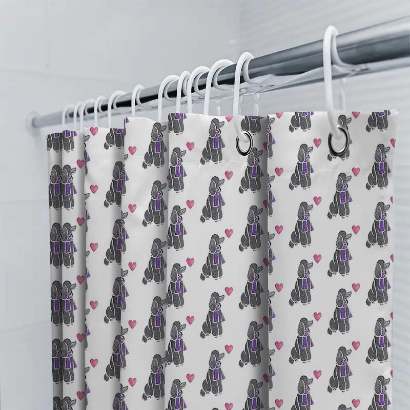 Cute Cat Shower Curtain Washable Waterproof Bathroom Decor Set Vintage Animal Pattern Home Textile Liner