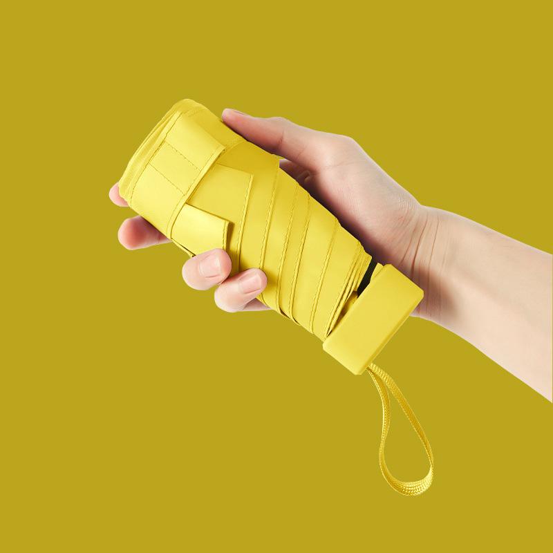 Mini Regenschirm Sonne Regen Taschen Reise Regenschirm UV-Schutz Vinyl Faltbarer Regenschirm Sonnenschirm Taschenschirm Kapsel