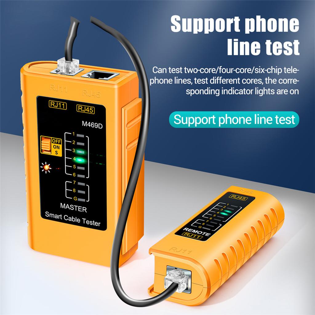 M469D   Cable Tester Pairing Instrument for RJ11 RJ45 Telephone Lines with LED Indicator, On-off CheckingCelsius Shielded   CableCel