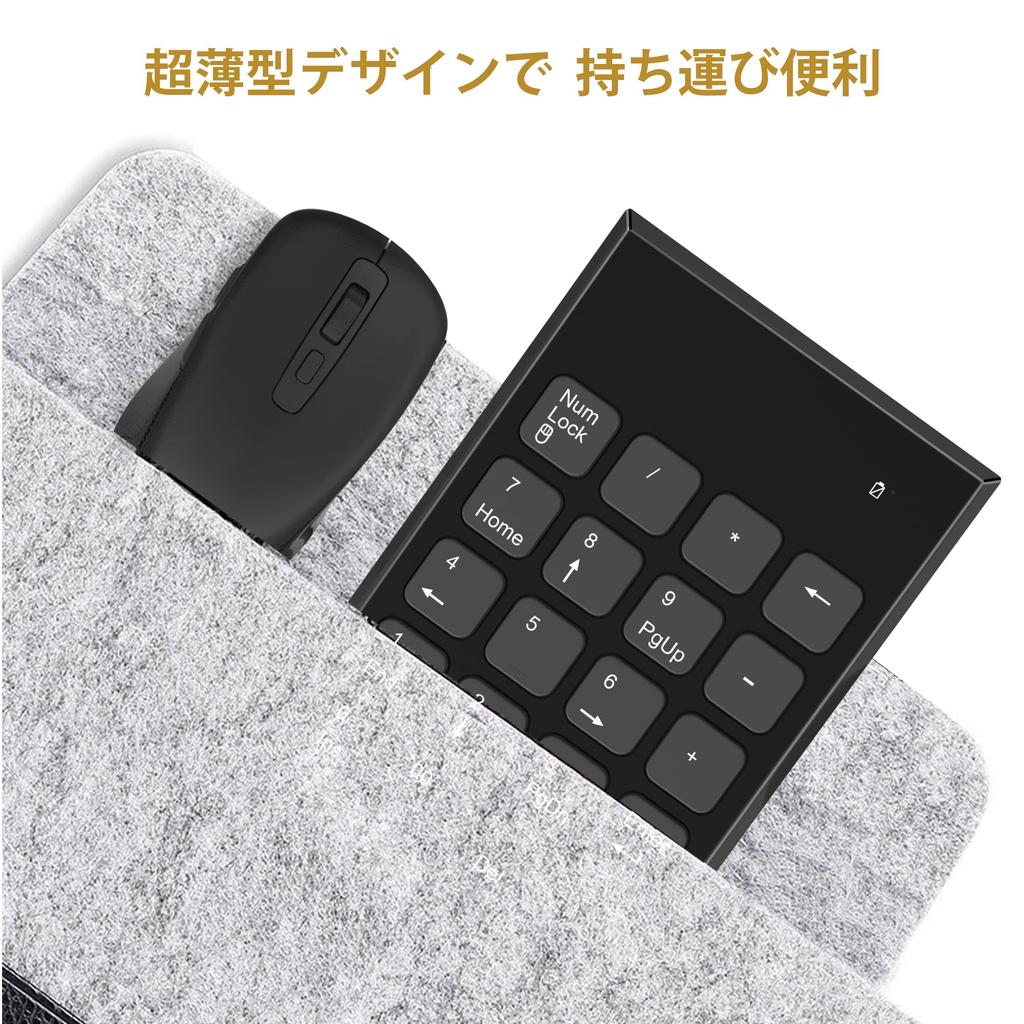 Trådløst numerisk tastatur og mus Trådløst tastatur og DPI-justerbart trådløst musesett med enkel USB-nummer og kompakt numerisk tastatursett,