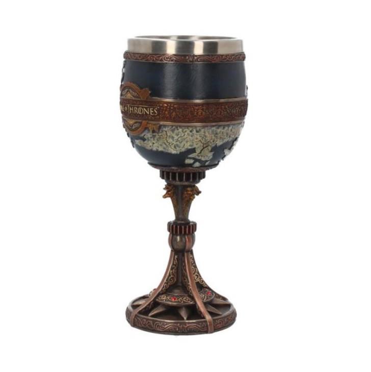 Game of Thrones 3D Carved Stainless Steel Beer Mug and High-Stemmed Glass