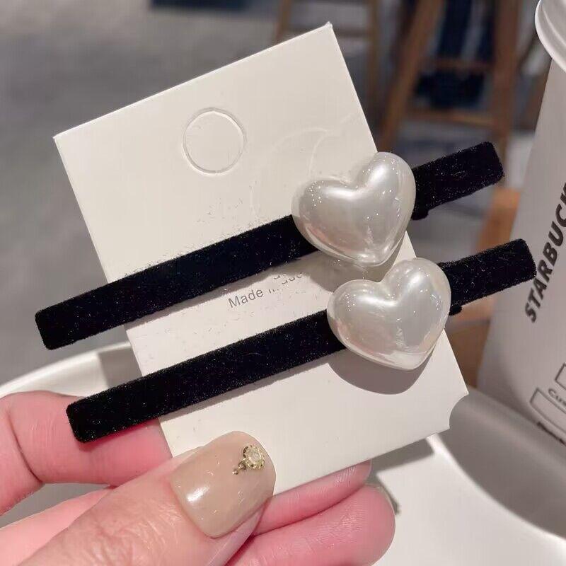 

Винтажная черная бархатная заколка для волос тренд жемчуг кристалл сердце заколки шпильки модный зажим для волос для женщин аксессуары для волос головные уборы