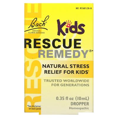 Original Flower Remedy, Rescue Remedy Dropper, Natural Stress Reliever for Children, Alcohol-Free, 0.35 Fl Oz (10 Ml)