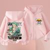2026 Ny Børne Anime One Piece Luffy Lynlås Hættetrøje Jakke 3-12År Afslappet Langærmet Sweatshirt Efterår