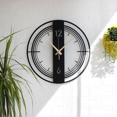 Analoge Metall-Wanduhr für Wohnzimmer, Schlafzimmer, Büro, Küche, Zuhause und Flur | Antike, ausgefallene, große, moderne Wanduhr zur Heimdekoration (60CM)