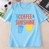 Iced Coffee and Sunshine T Shirt Summer Beach Iced Coffee Lover TShirt Trendy Summer Unisex Unisex Cotton Short Sleeve Tshirt