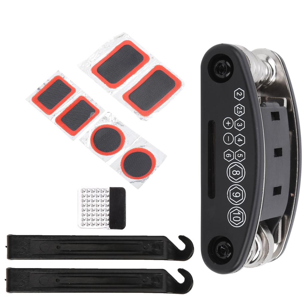 16 in 1 Cycling Folding Bike Tyre Repair Tool Kit Multifunction Maintenance Tire Crowbar