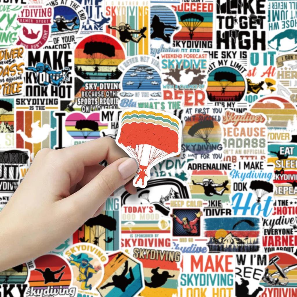 52PCS Extreme Skydiving Retro Stickers for Phone Cases, Journals, Notebooks & Outdoor Sports Decor
