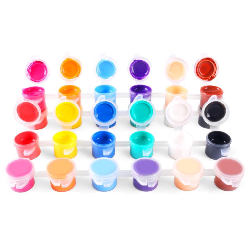 Set de 12 culori de vopsea acrilică pentru copii pentru artă studențească: 6-Pan & 8-Pan cu Benzi de Vopsea pentru Păpuși de Ipsos