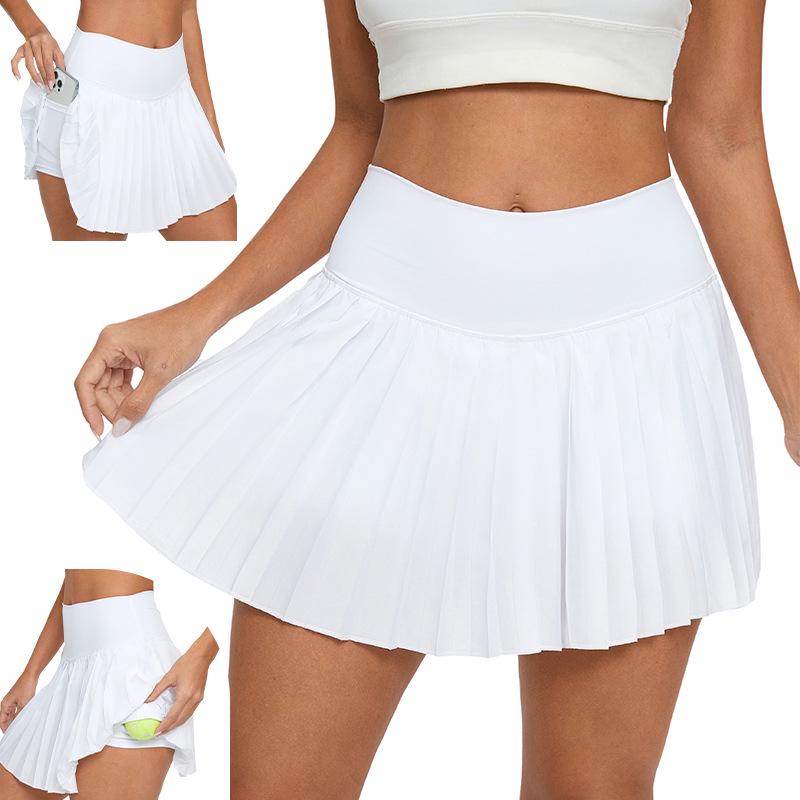 High Waist Pleated Sports Skirt: Yoga, Running, Badminton, Tennis - Anti-Exposure, One-Piece Short Skirt
