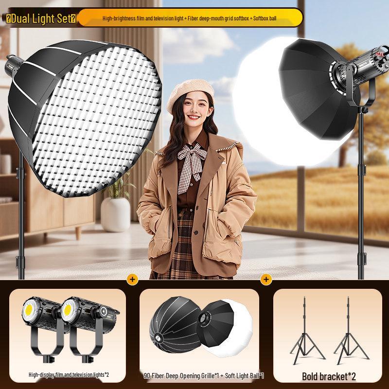 COB Photography Studio Light with Grid and Soft Light Mode for Clothing and Portrait Atmosphere