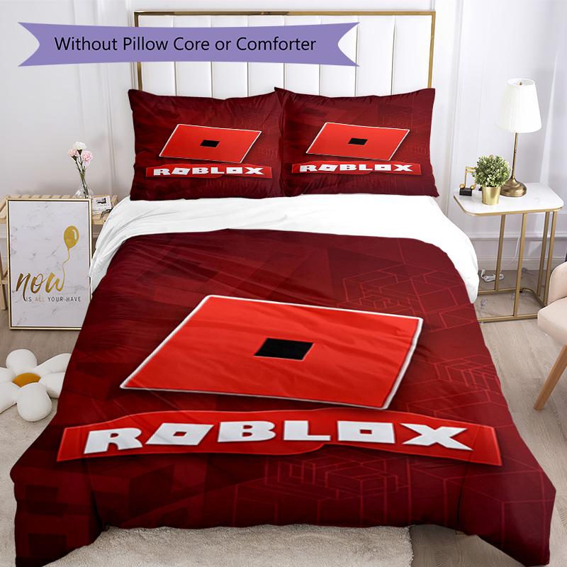 Roblox Yatak Takımı Nefes Alabilen Yorgan Kılıfı ve Yastık Kılıfları Yatak Odası için Dekoratif Nevresim Takımı Ev Dekorasyonu Doğum Günü Hediyesi