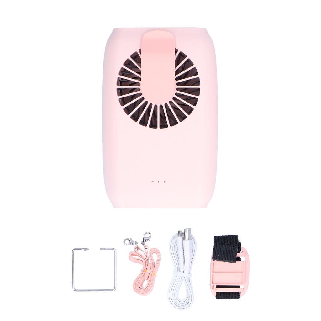 MultiFunctional ABS Mini Neck Hanging Fan Portable USB Charging Handheld Desktop Fan
