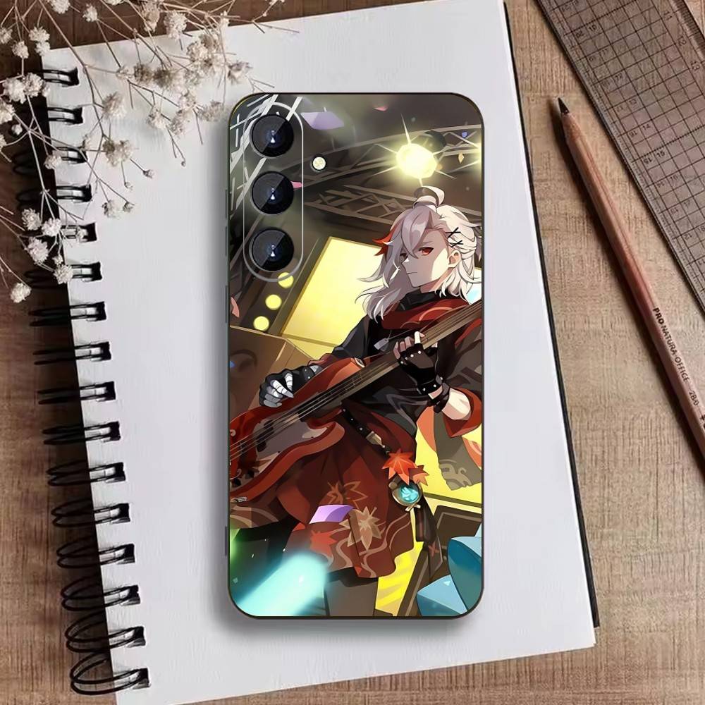 GEnshin Y-KKaedehara Kazuha Phone Case For Samsung Galaxy A73,21,22,32,71,53,52,51,80,5G Soft Black Cover