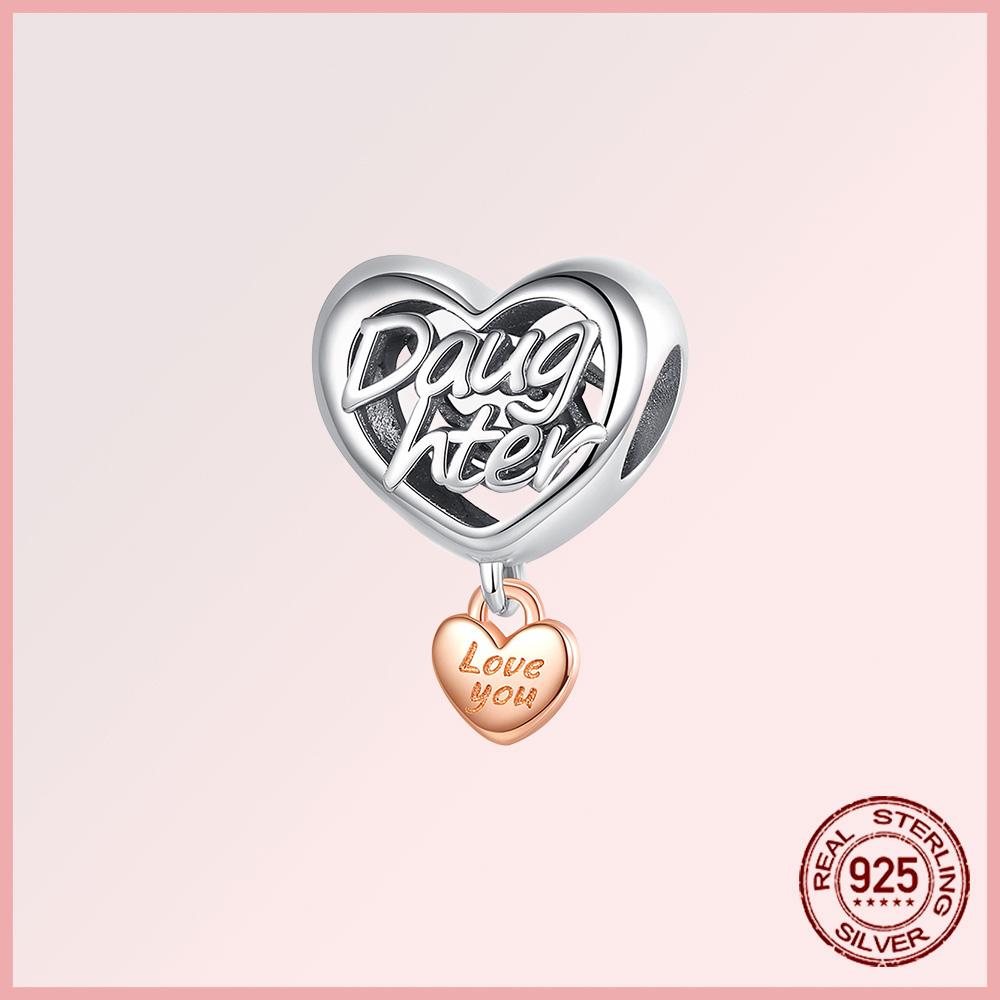 Funkelnde Familie Herz Engelsflügel Pavé Kupfer Anhänger Charms Passen Original Armband Perlen Schmuck Geschenk DIY