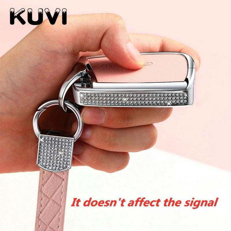 Alloy Leather Car Key Case Cover Holder Case For Vw Volkswagen Magotan Passat B8 Skoda Superb Kodiaq A7 Car Styling Accessorise