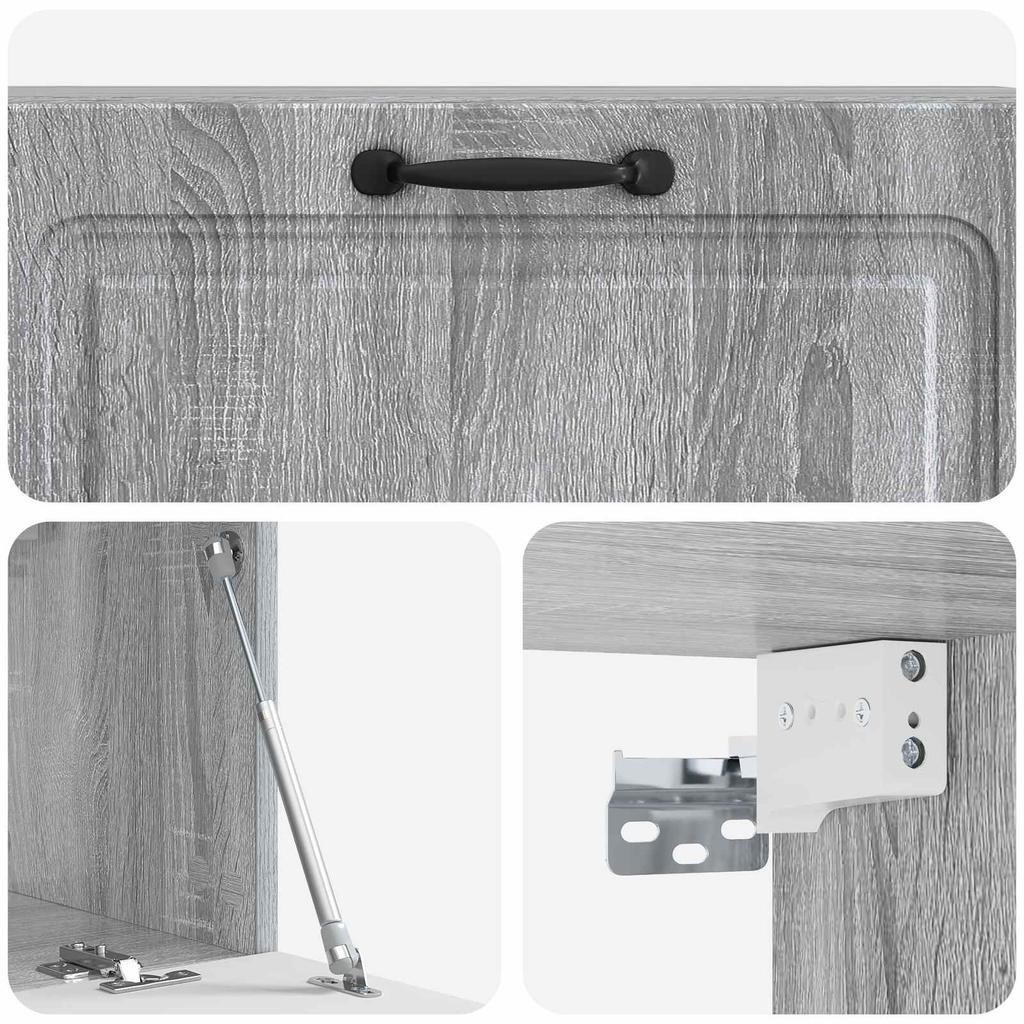 Wall Mounted TV Cabinet Grey Sonoma 98 x 31 x 30 cm