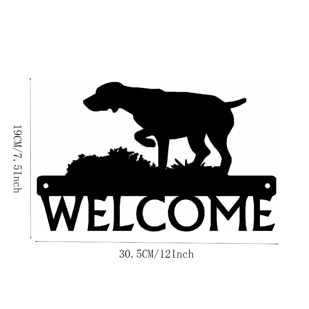 

1 шт. Акция немецкая короткошерстная пойнтер Gsp On Point Dog Welcome Sign Домашнее украшение Аксессуары на стену Настенное украшение чёрный