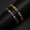 A Colorful Lucky Four-Leaf Flower Bracelet Inlaid With Zircon, Luxurious And High-End Small Fragrance , Versatile For Women