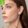 S925 Sterling Silver Sparkling Four-Leaf Clover Lucky Stud Earrings Women'S Premium Leaf Stud Earrings