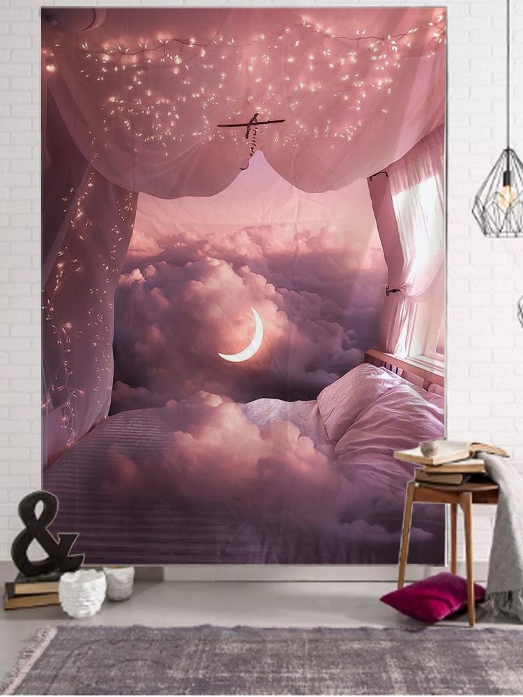 Dream Cloud Sky Moon Wall Hanging Tapestry Art Decoration Blanket Curtain Bedroom Living Room Decoration Tapestry