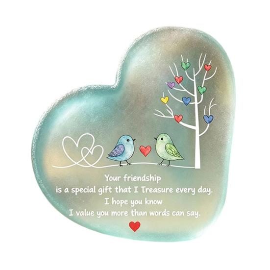 Inspirational Hanging Ornaments Heart Ornament with Heartwarming Message, Best Friend Decorative Acrylic for Friends Keepsake, Desk Decoration