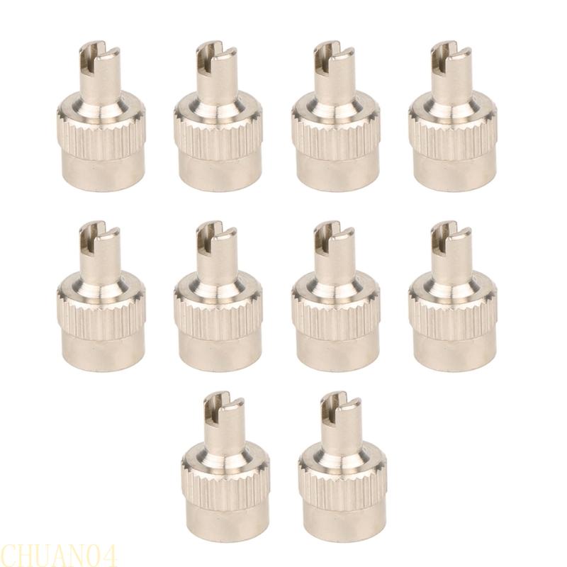 

A1A2 10Pcs Copper Slotted Head Stem Cover Dustproof Wheel Caps Tire Valves Stem Caps срібний