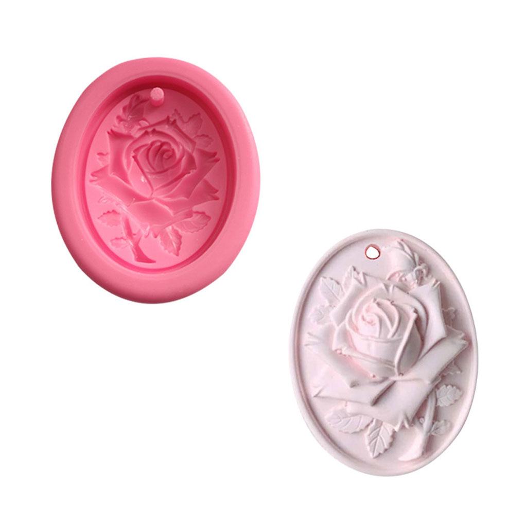 Silicone Rose Pattern Pendant Mold Portable Decorative Resin Scented Candle Ornament Mould Molding Tool Accessories
