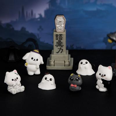 Cartoon Cute Halloween Pumpkin Ghost Small Ornaments Creative Resin Crafts Creative Model DIY Home Decoration Accessories