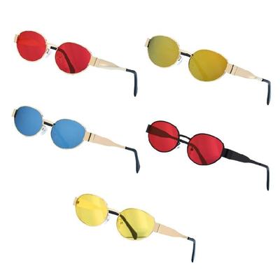 Stylish Ovals Metal Sunglasses Multienvironment Cycling Eyewears Windproof Goggles for Biking and Outdoor Sports