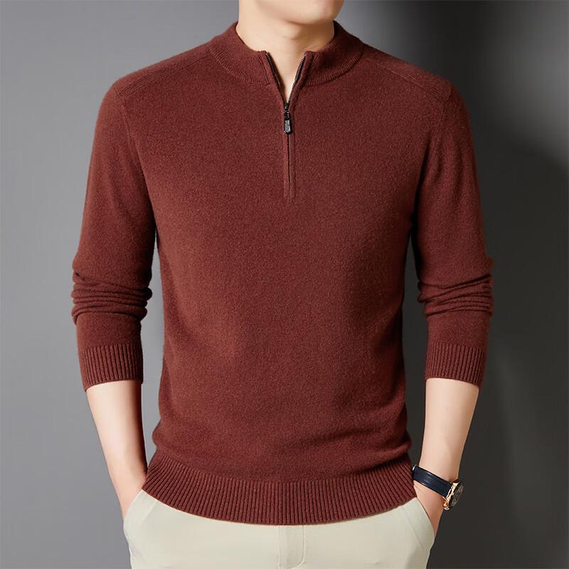 Men's Zipper Stand-Collar Pullover Knit Sweater YTMTST6465