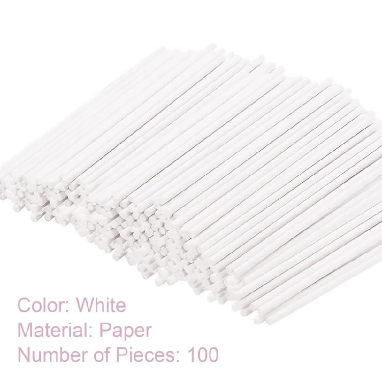100Pcs White Paper Lollipop Stick for Chocolate Candy Lollipop DIY Molds