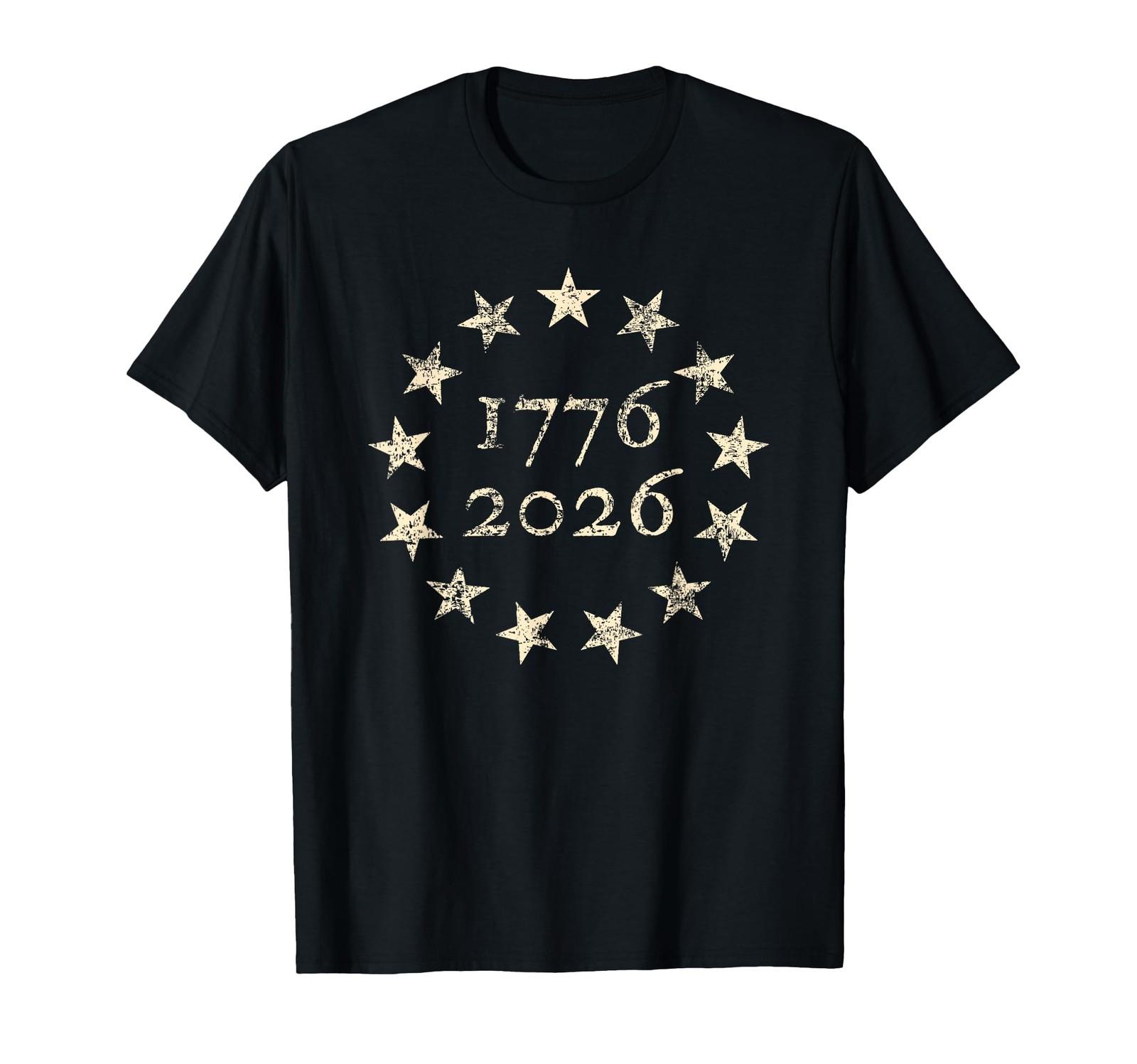 13-Star Betsy Ross Flag 250 4th of July 2026 Distressed T-Shirt S