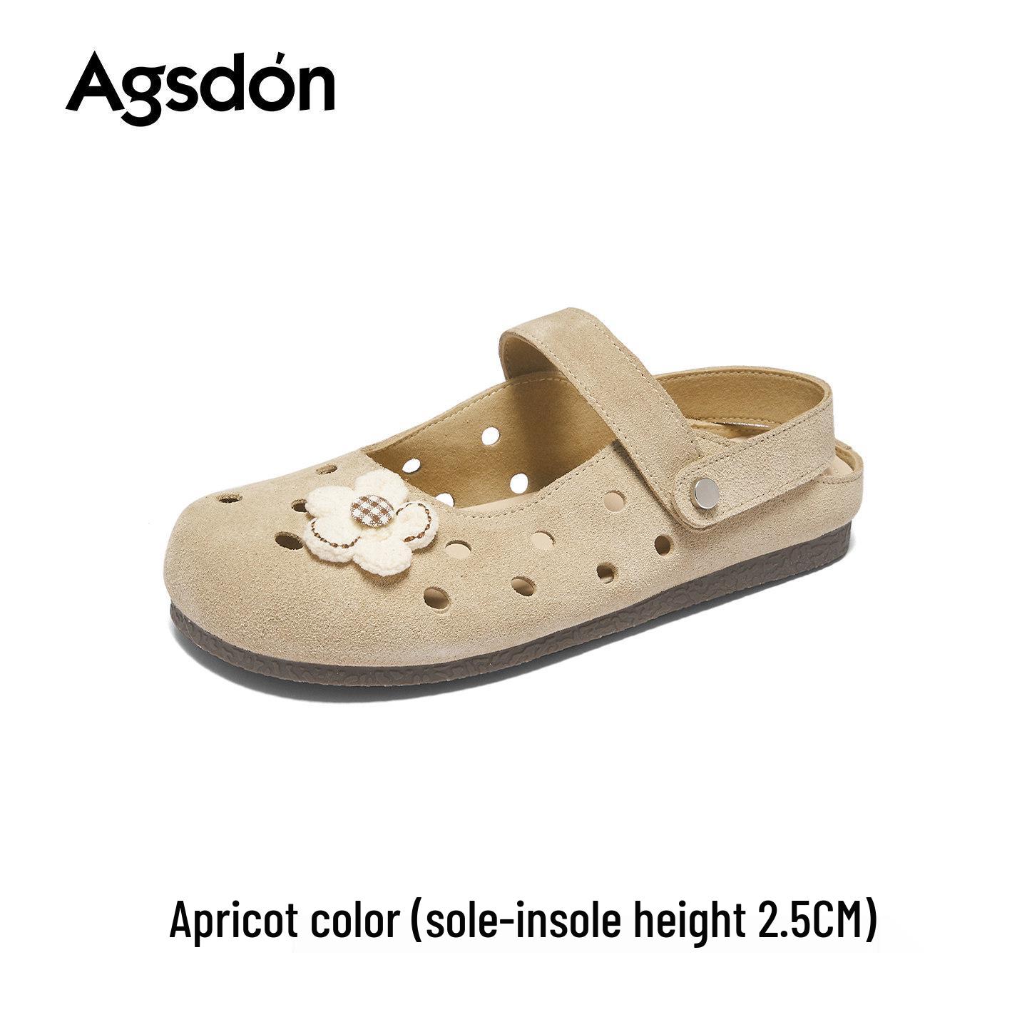 Aogushi Deng Women s 2026 Spring Style Soft Sole Closed Toe Flat Half Slipper Sandals. EU 36