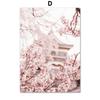 Spring Pink Japanese Sakura Peony Butterfly Flower Orchid Church Building Posters Wall Art Canvas Painting Living Room Decor