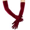 Elegante lange Samt-Abendhandschuhe für Damen Dehnbar Ellbogenlang Vintage 1920er Kostümzubehör Rot