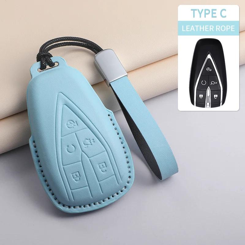 For Changan UNIT UNIK CS35PLUS CS55 PLUS CS75 PLUS Oshan X7 X5 Car Keychain Protective Cover PU Leather Car Key Case Cover