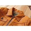 Chinese Size  Uncoated Frosted Natural Cowhide Men Leather Jacket Soft Short Slim Fit Vintage Genuine Leather Coat Autumn