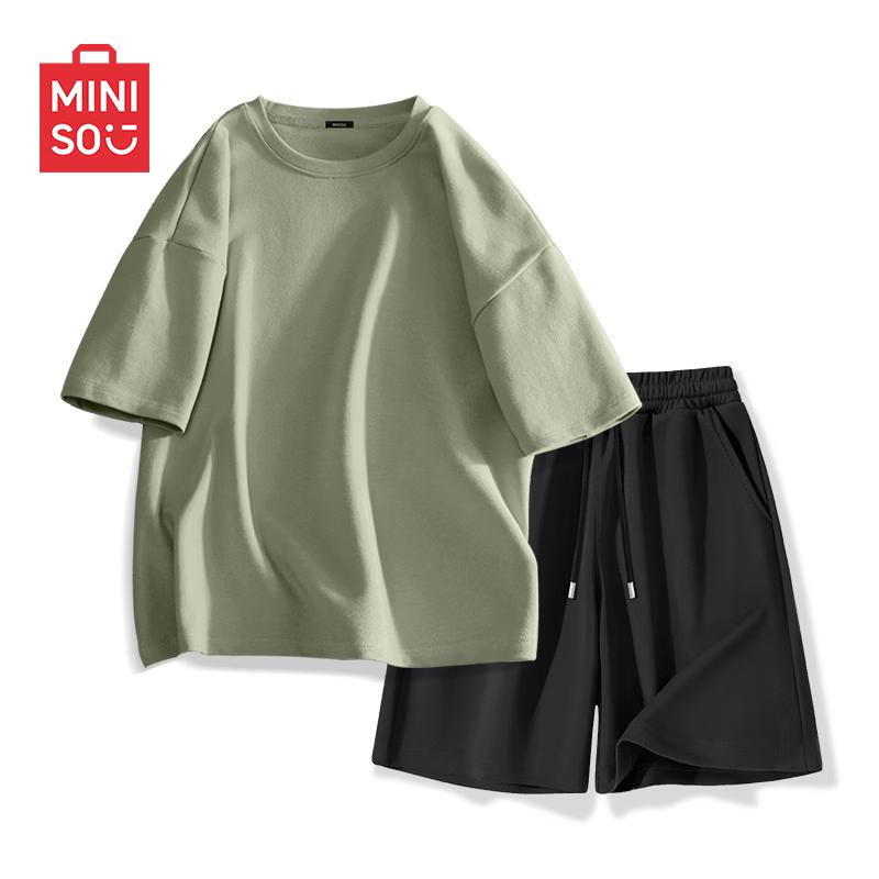 MINISO Men's Summer Cotton T-Shirt and Shorts Set