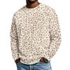 Men's Trendy Loose Fit Casual Leopard Print Long Sleeve Top with Lapel Collar