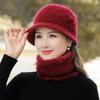 Winter Women's Warm Hat, Knitted Scarf, Woolen Hat
