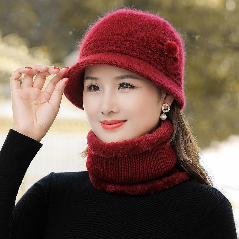 Winter Women's Warm Hat, Knitted Scarf, Woolen Hat